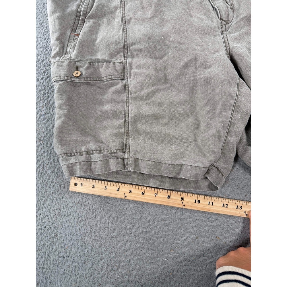 Tommy‎ Bahama Shorts Men's 2XB Gray Linen Cargo Pockets Elastic Waist Mid Rise - Picture 6 of 10